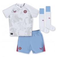 Camiseta Aston Villa Douglas Luiz #6 Segunda Equipación Replica 2023-24 para niños mangas cortas (+ Pantalones cortos)
